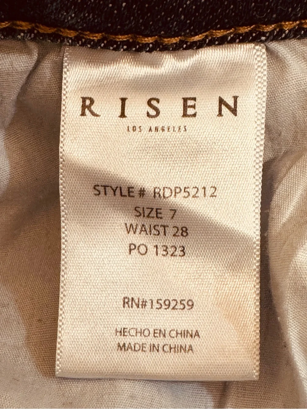 Risen High Rise Exposed Asymmetrical Zip Crop Jeans Sz 7/28